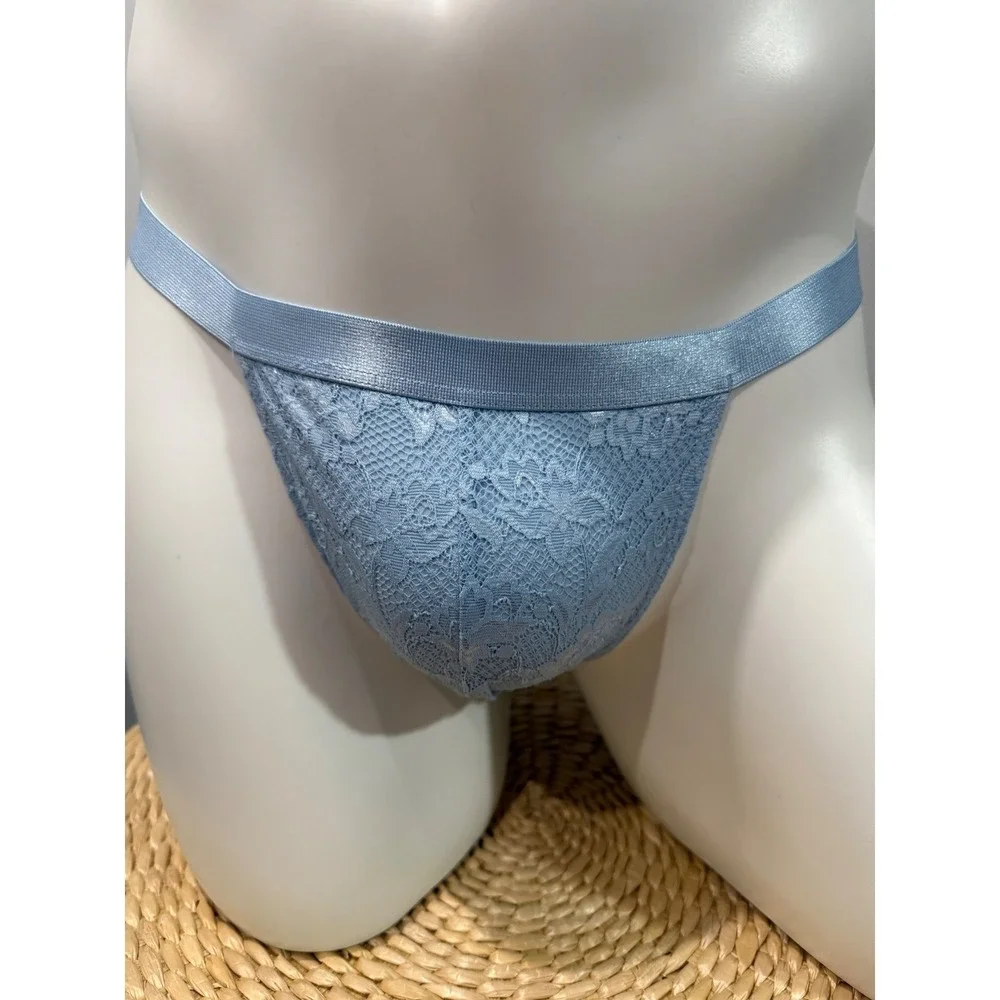 Cosabella NSN Men's Italian Lace Thong Aasmani Blue Designer Underwear size S